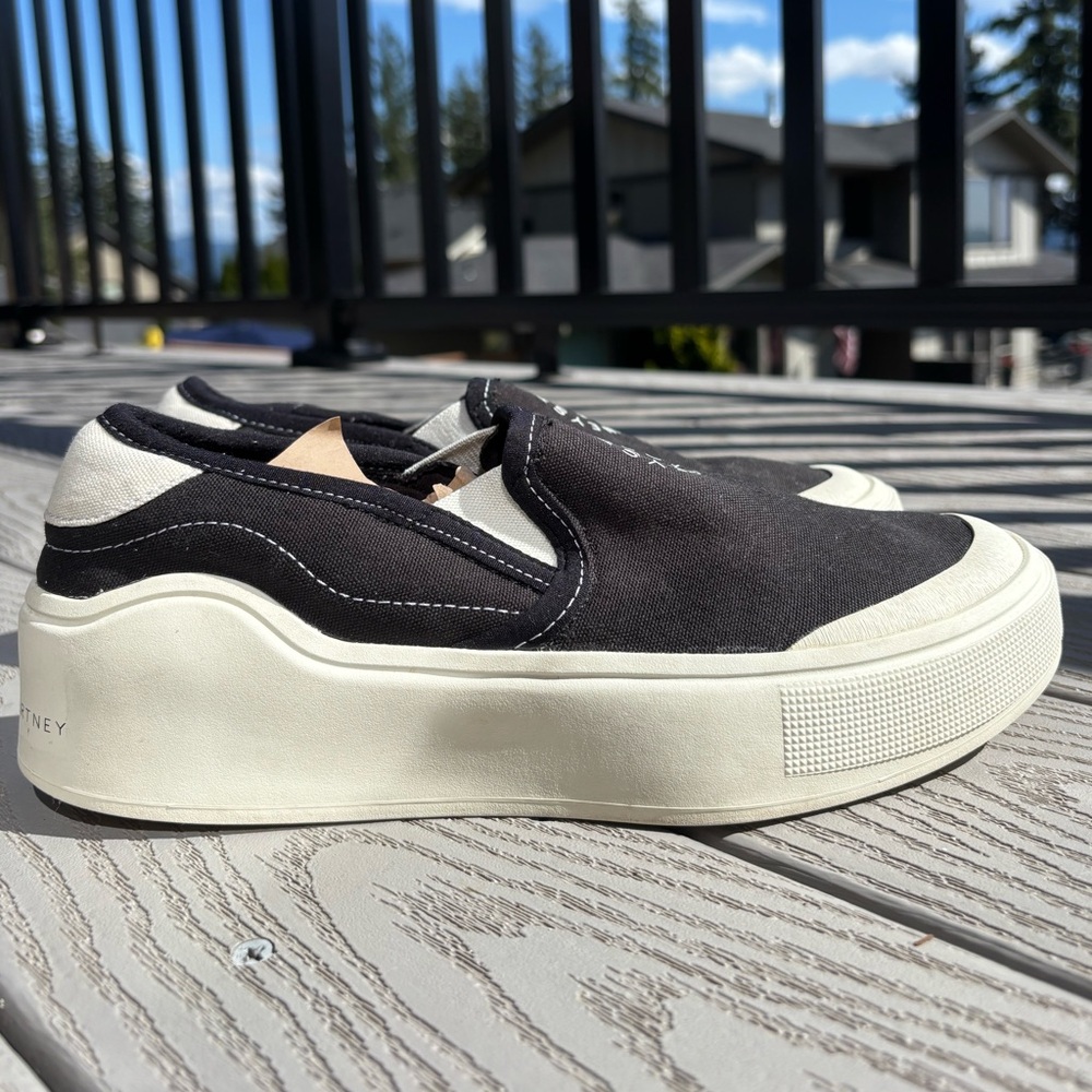 Adidas x Stella McCartney Court Slip On Core Black Footwear Men's Size 8